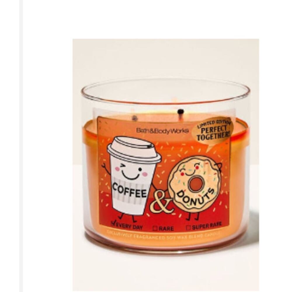 Bath & Body Works Coffee & Donuts 3 wick Candle  NEW